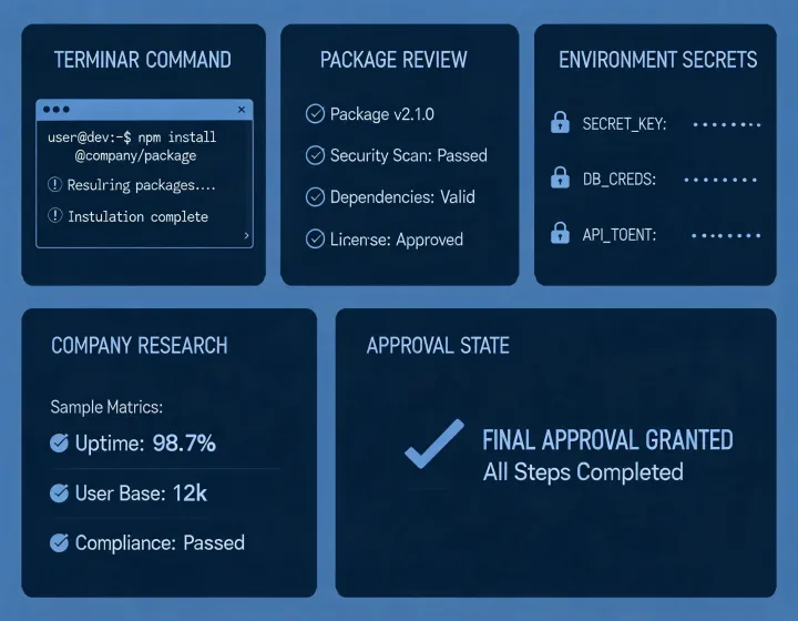 Terminal installation and credential review